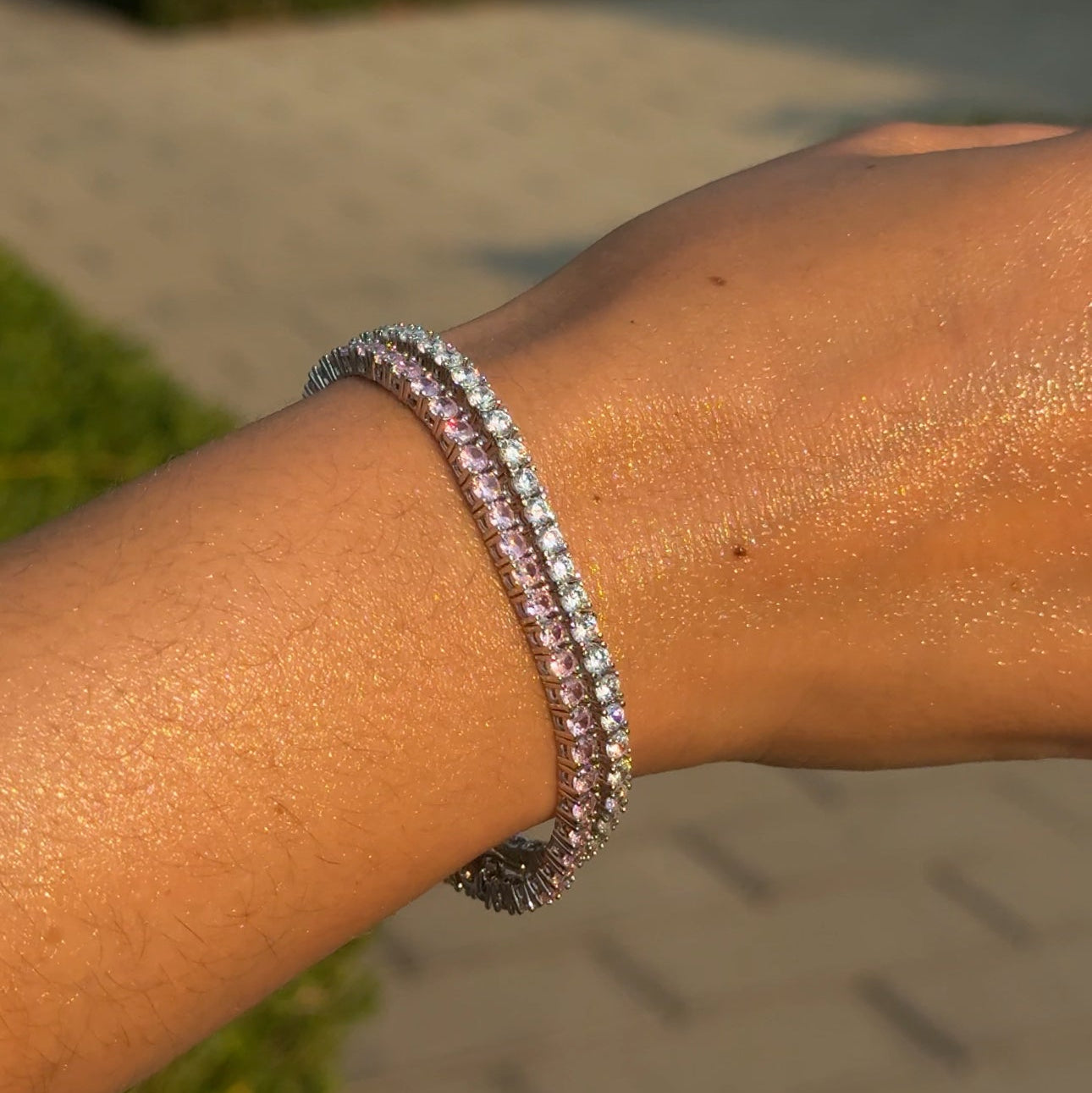 Tennis Bracelet – Pink Stones