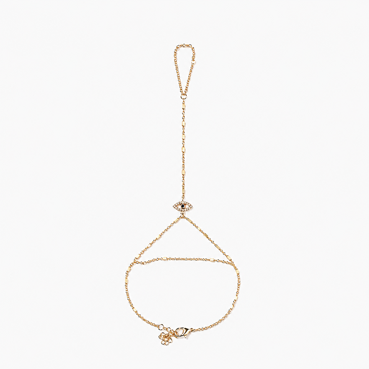 Evil Eye Hand Chain - white stones