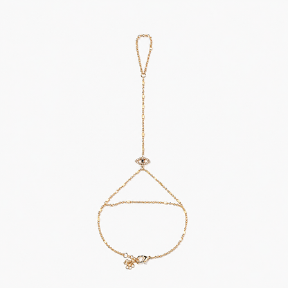 Evil Eye Hand Chain - white stones