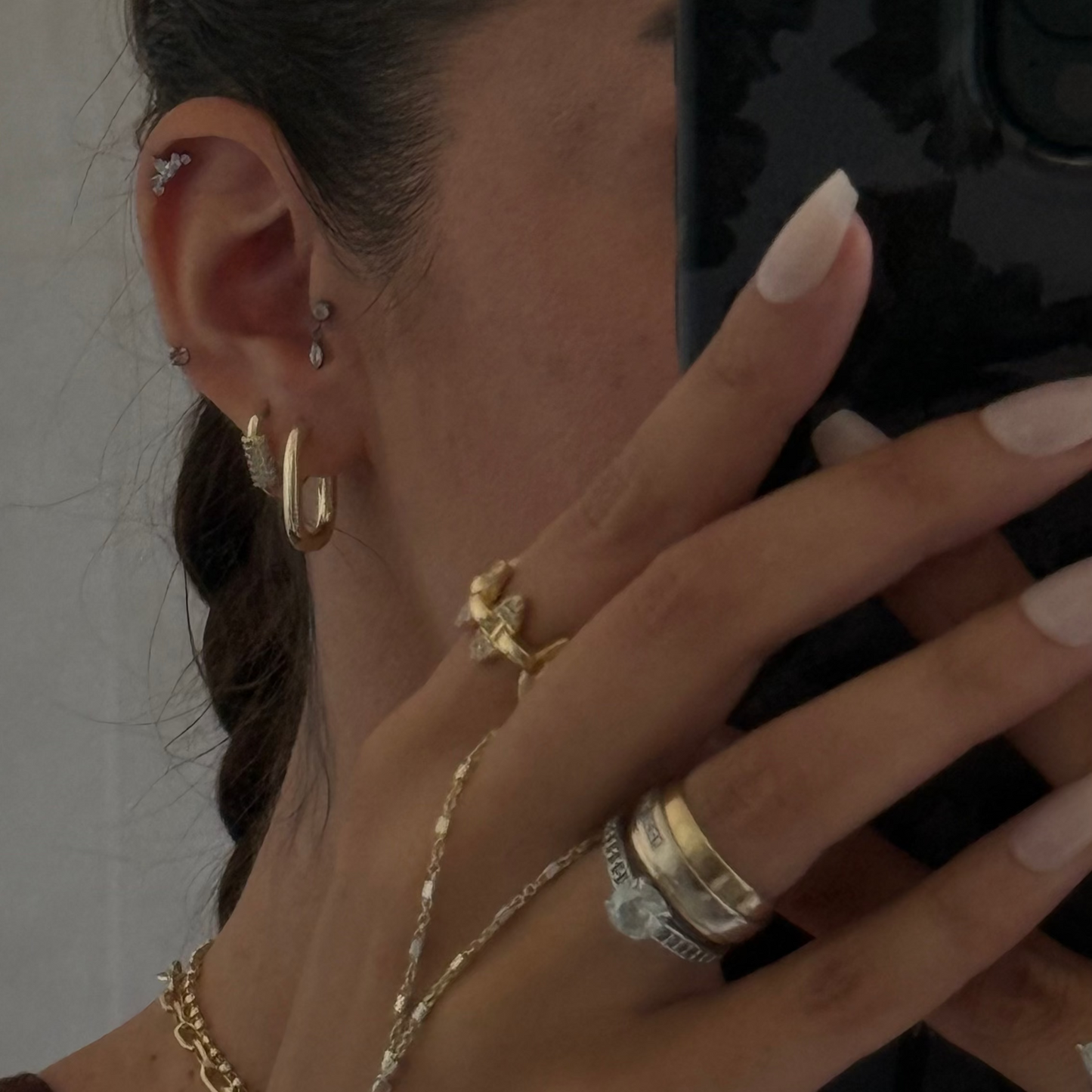 Hoop Earrings with stones
