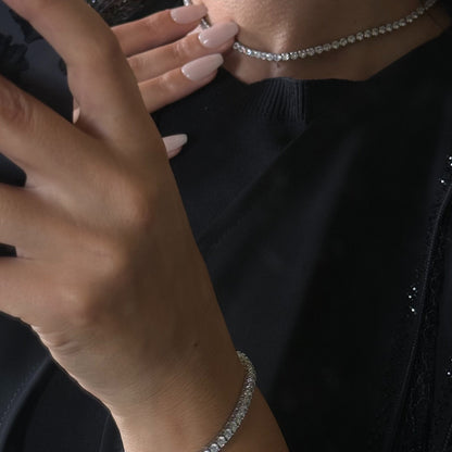 Classic Tennis Choker – White Stones