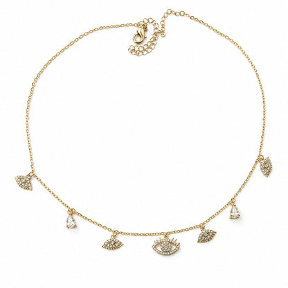 Evil Eye Choker - white stones